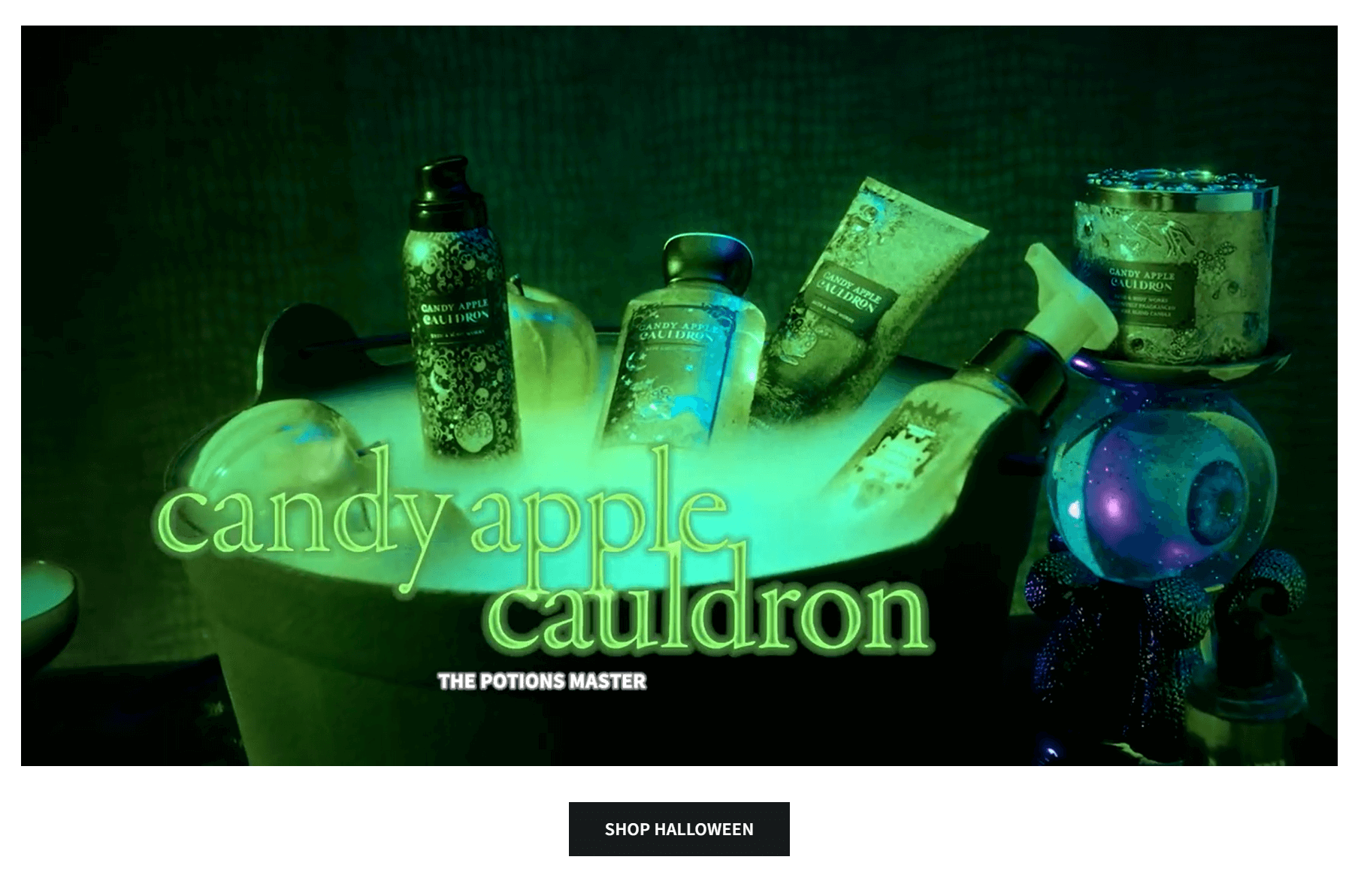 Bath & Body Works Halloween website idea: run a dedicated promotion