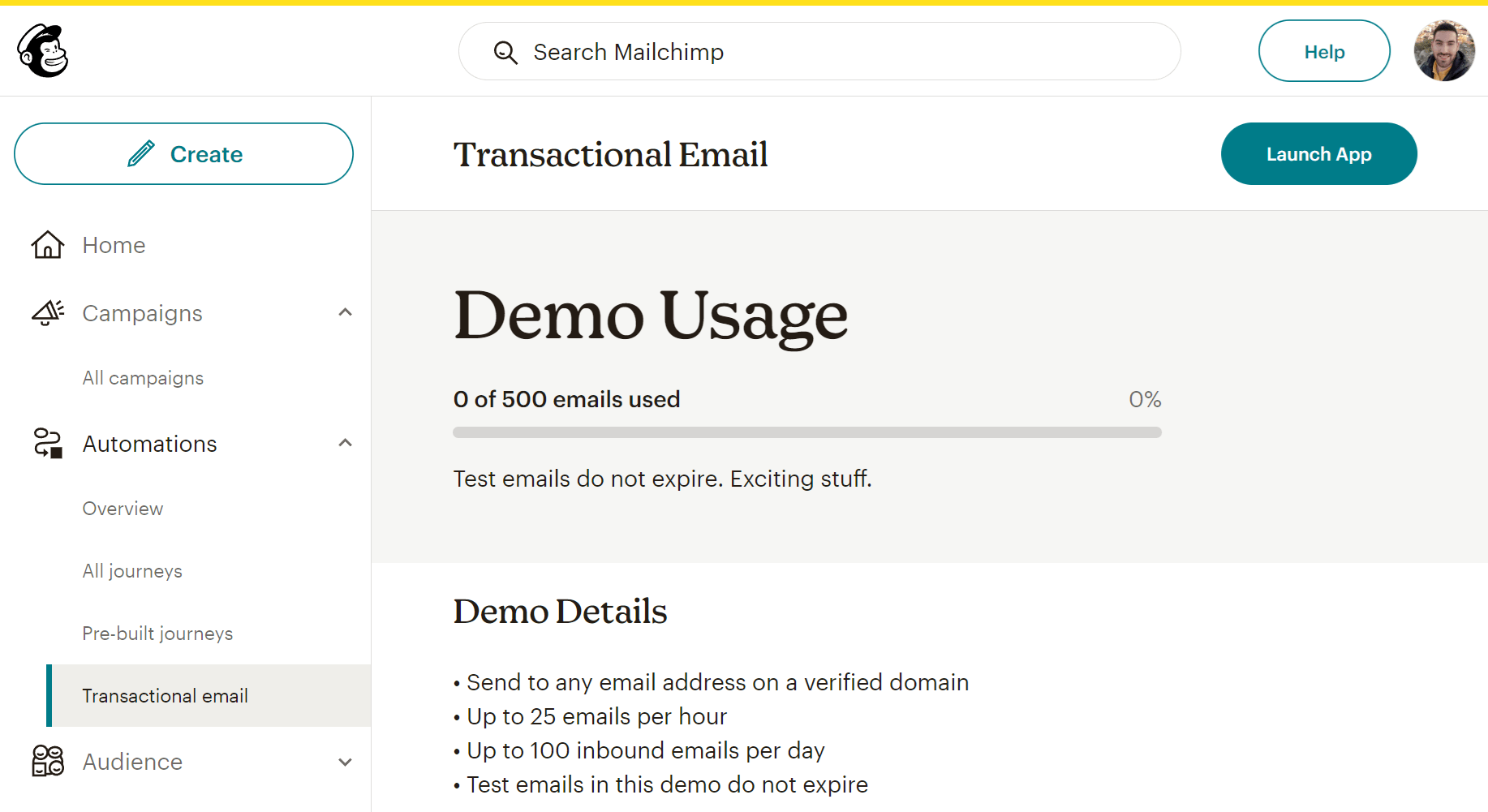 Mailchimp Transactional Email smtp add-on service