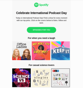 Spotify email introduction example