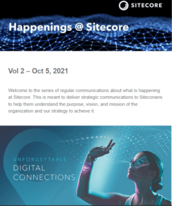 internal newsletter introduction example by Sitecore