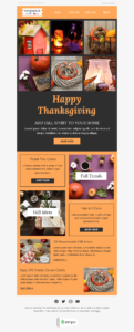 Stripo black and orange Thanksgiving email template