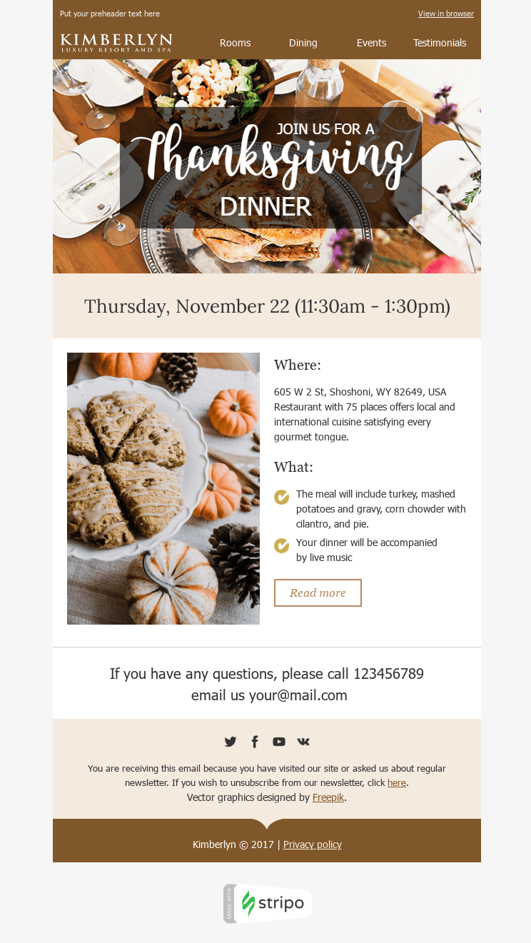 Thanksgiving pre-made design for holiday events 