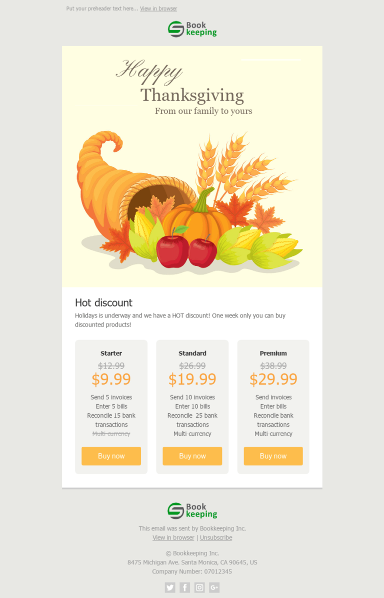 9 Free Thanksgiving HTML Email Templates [2023]