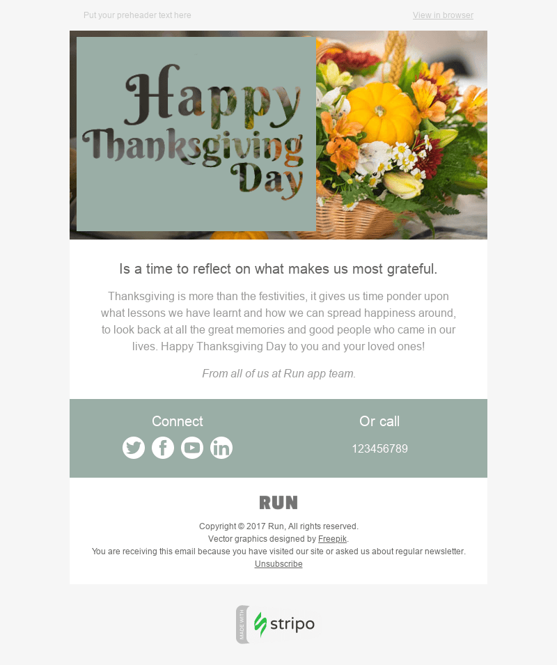 holiday email template by stripo for wishes