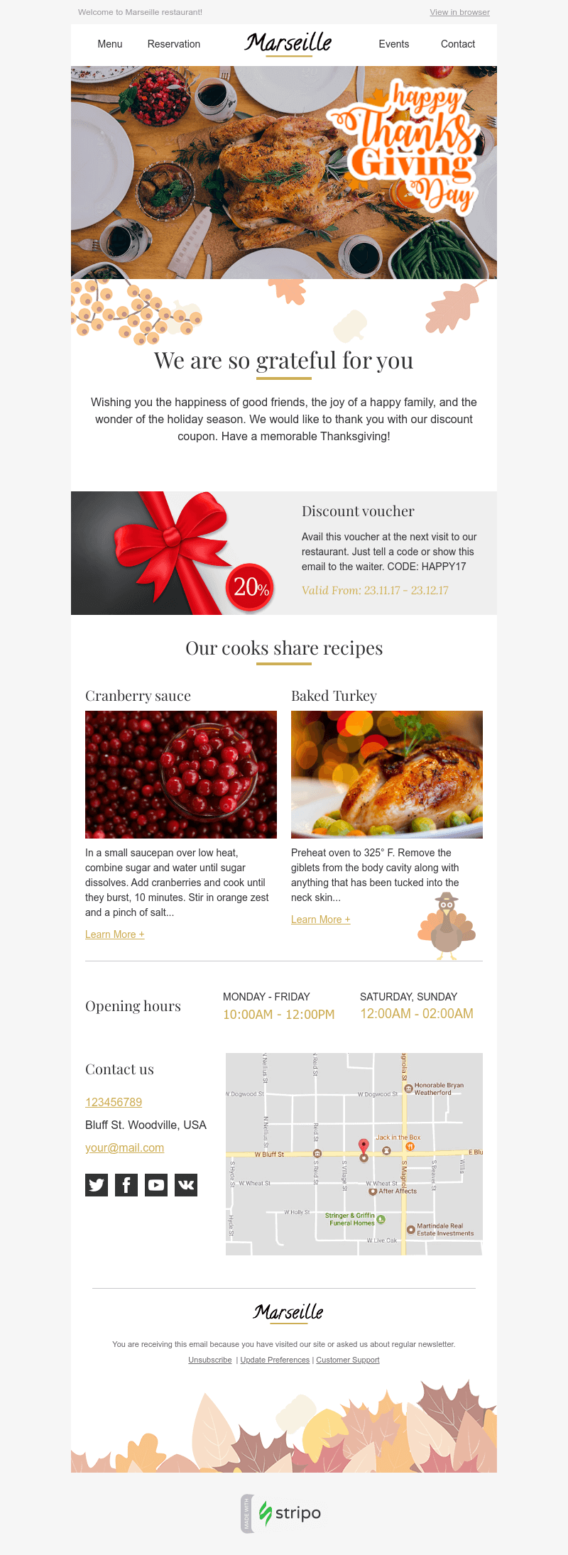 thanksgiving email template by stripo