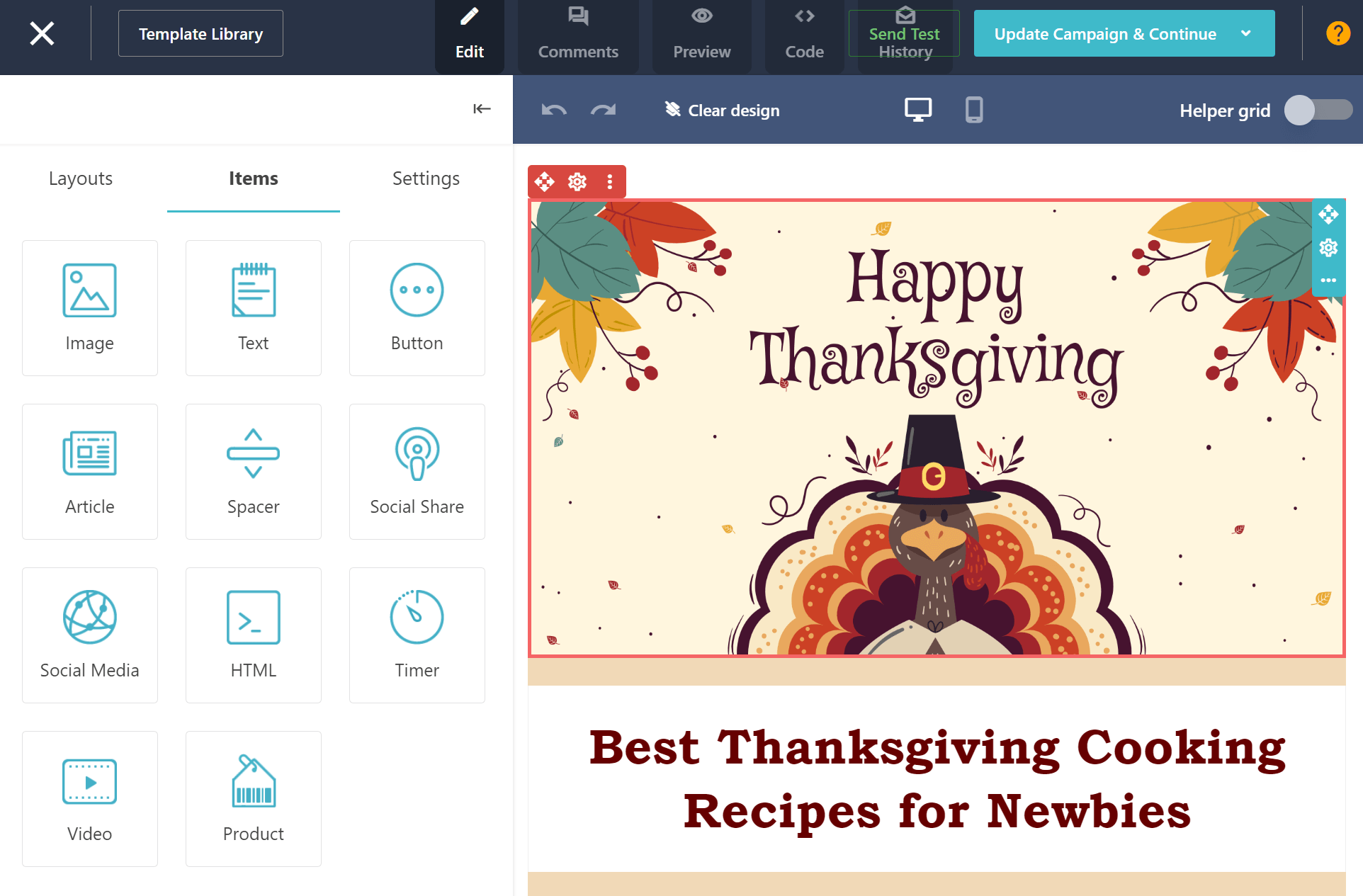 Thanksgiving email templates