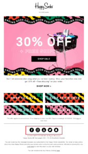 HappySocks Black Friday email campaign