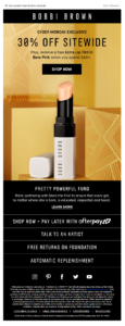 Bobbi Brown Cyber Monday email example