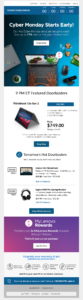 Lenovo Cyber Monday email example