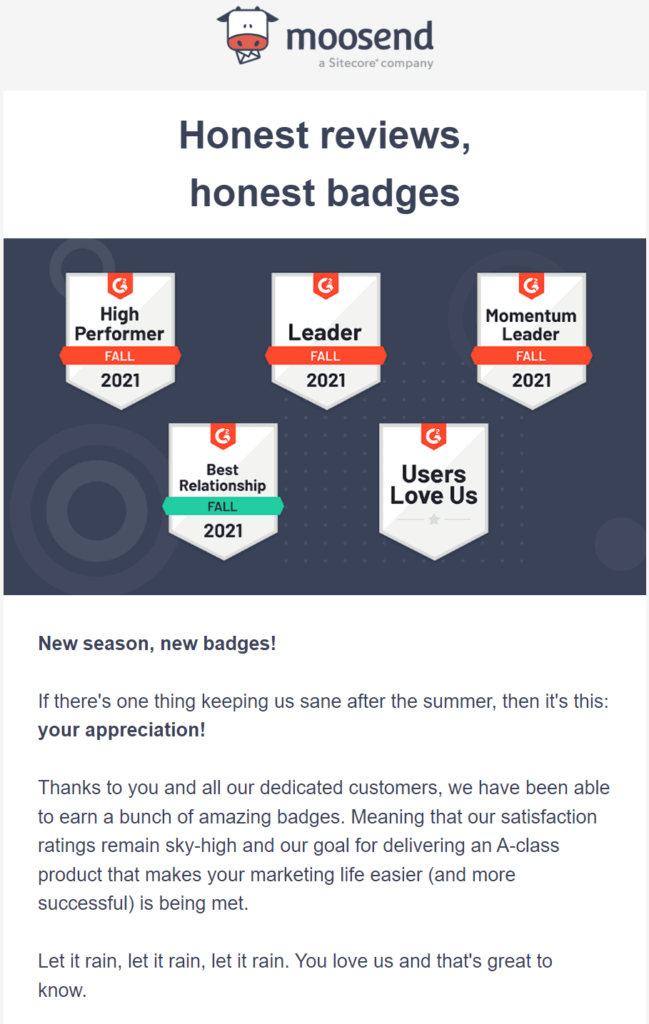 social proof on email campaigns