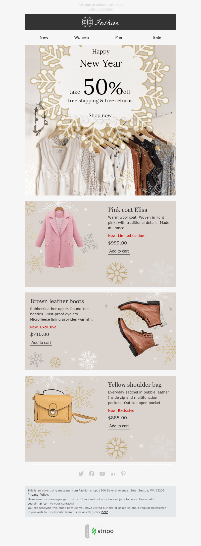 stripo sales new year email newsletter design