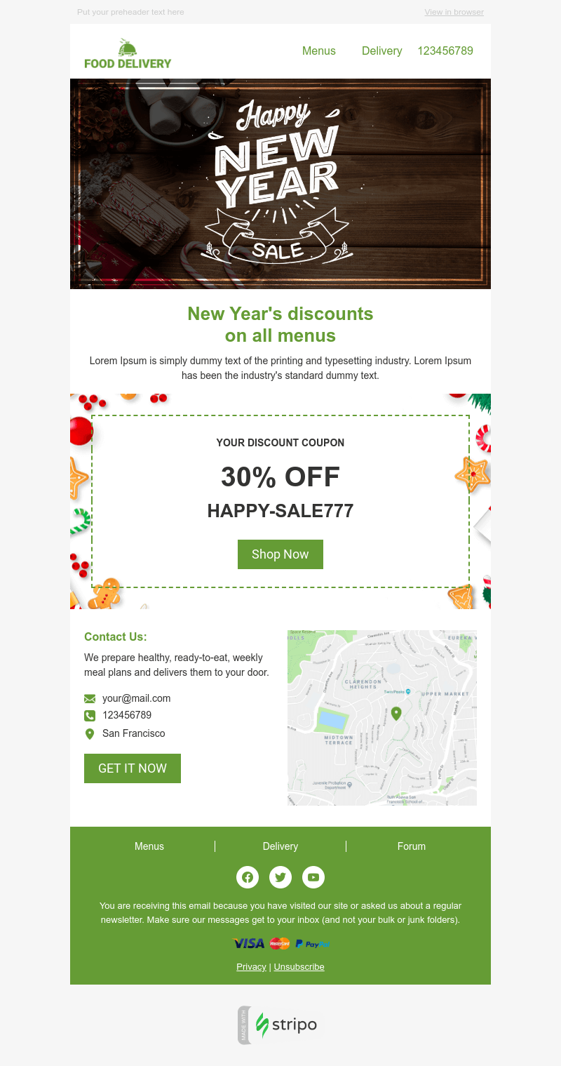 holiday email newsletter template