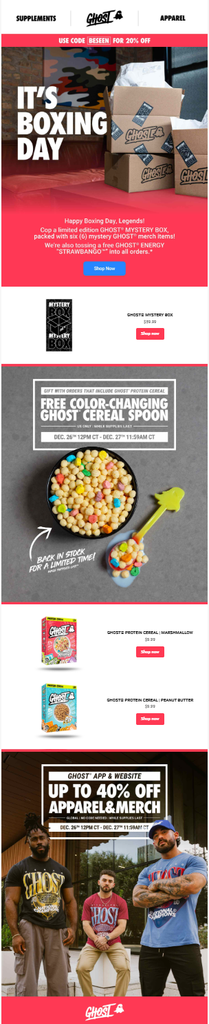 GHOST Boxing Day sale GHOST Boxing Day sale