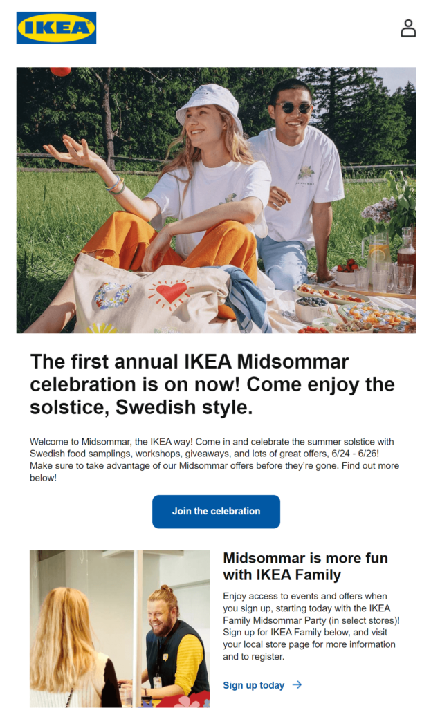 IKEA event invitation email example