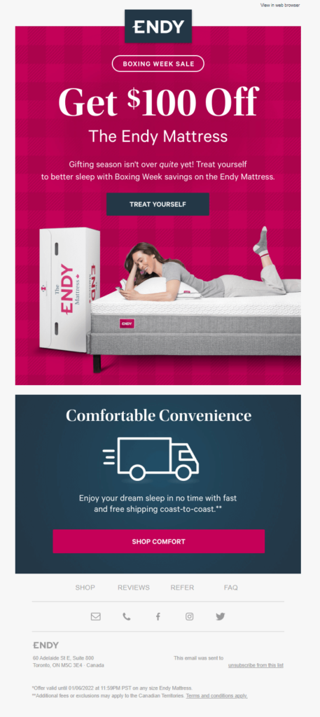 Boxing Day email marketing campaign by Endy boxing day email marketing campaign by Endy