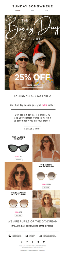 Boxing Day email marketing campaign by Sunday Somewhere boxing day email marketing campaign by sunday somewhere