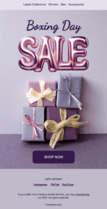 Moosend Boxing Day Sale email template Moosend Boxing Day Sale email template