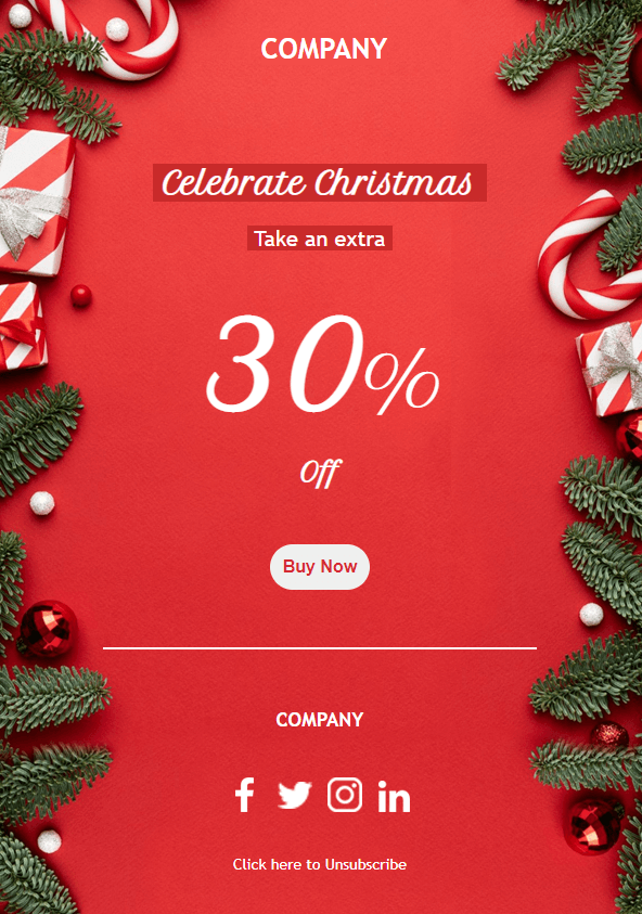 Moosend Red Christmas email template