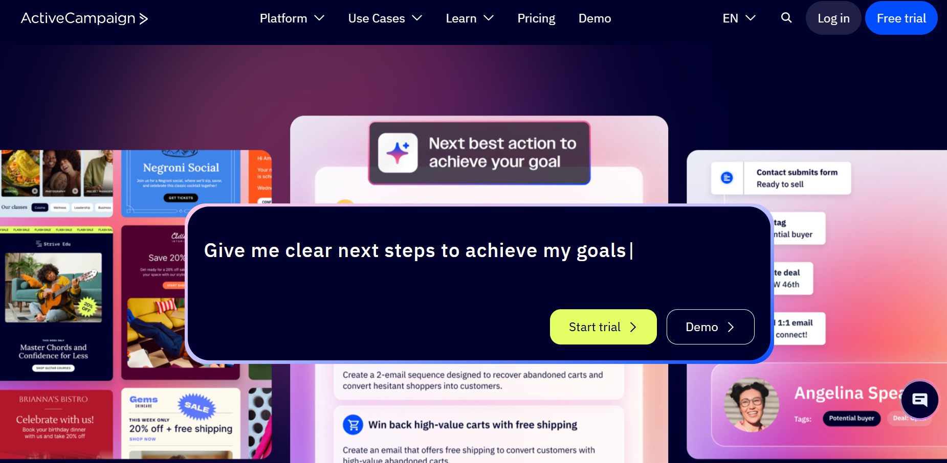 ActiveCampaign home page