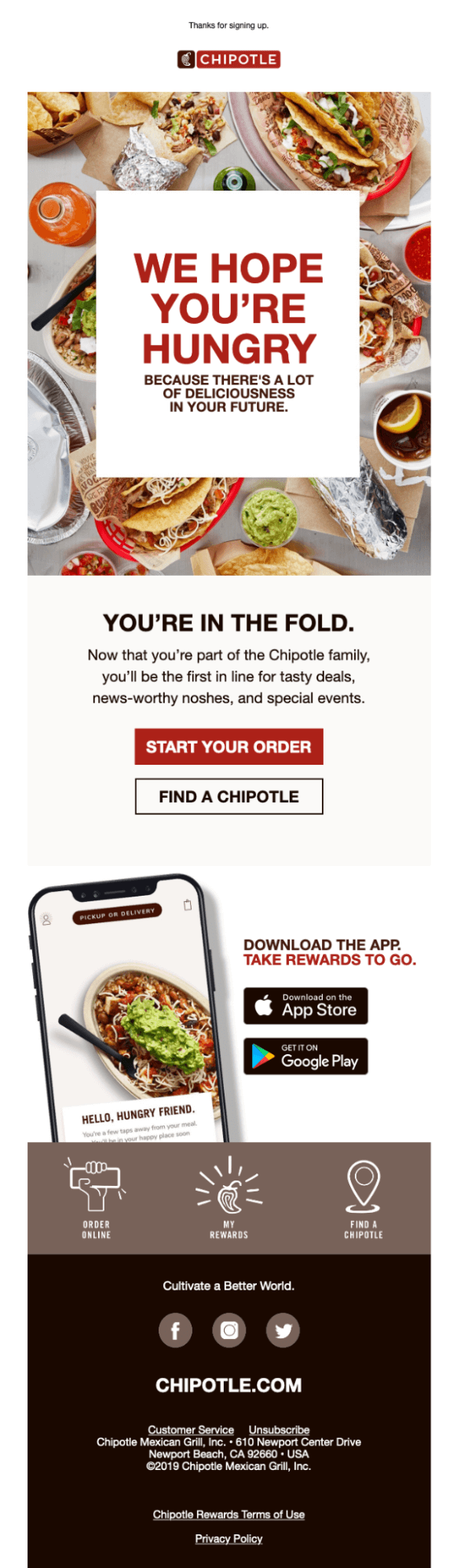 email example by Chipotle
