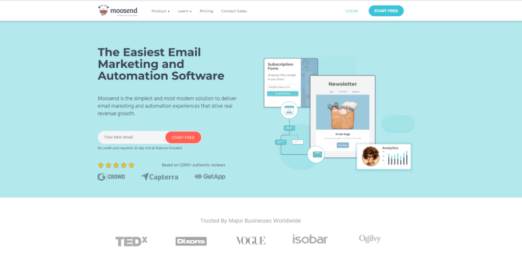 Moosend cannabis-friendly email marketing platform