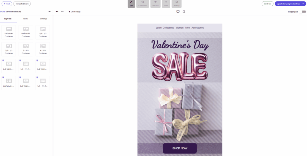 Moosend email template builder