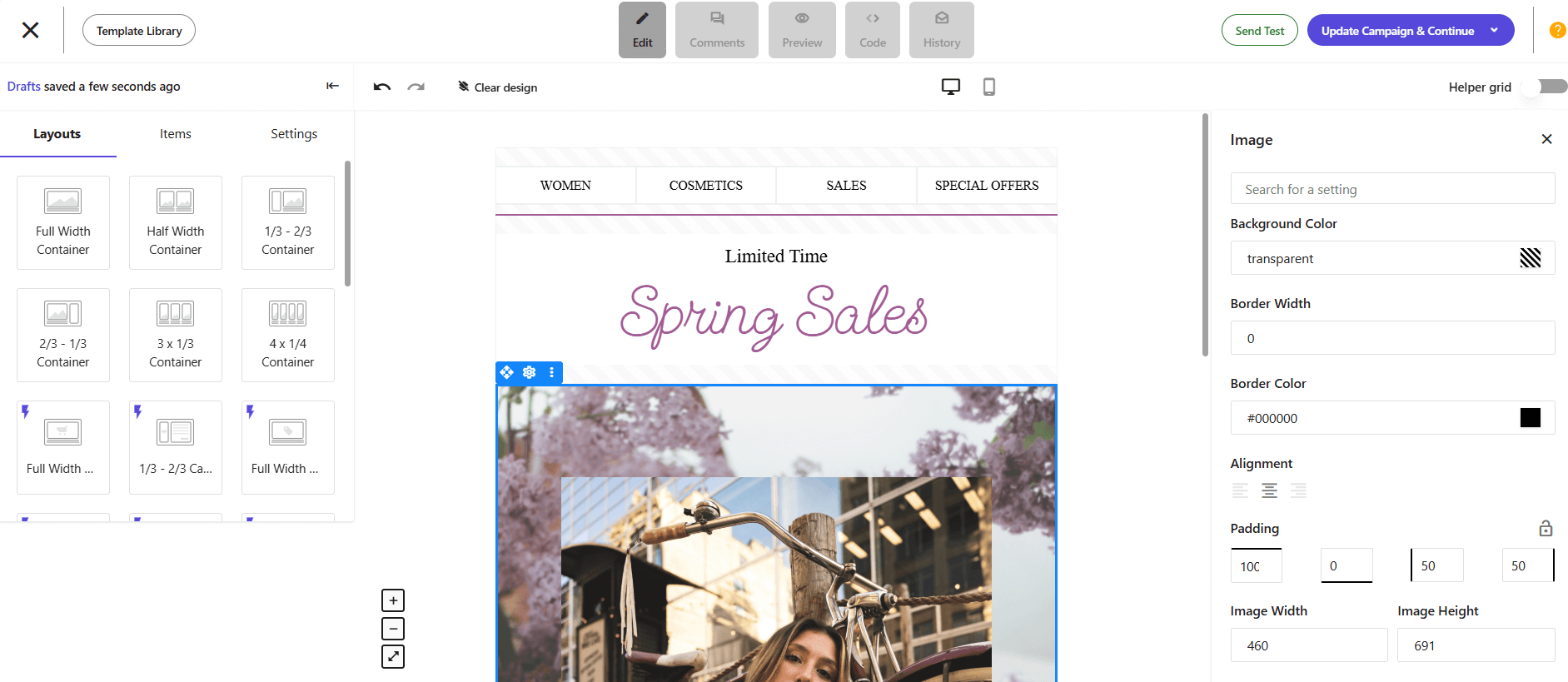 Moosend's email template