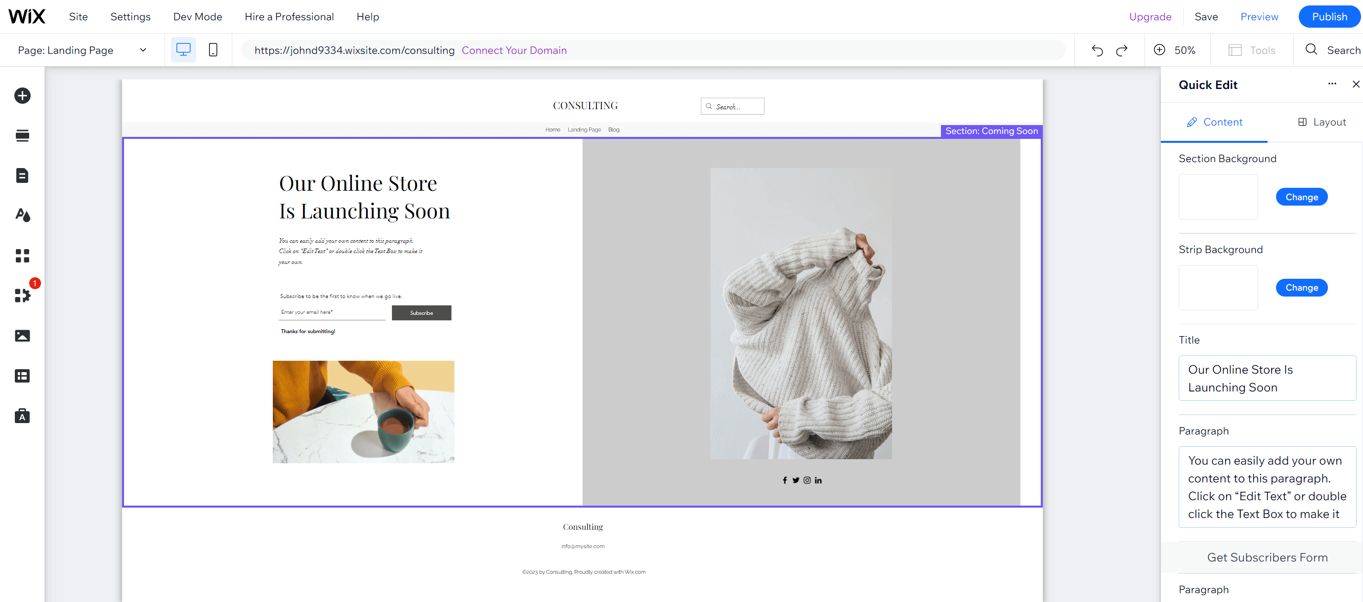 Wix website builder