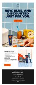 Dollar Shave Club's email promoting a discounted product