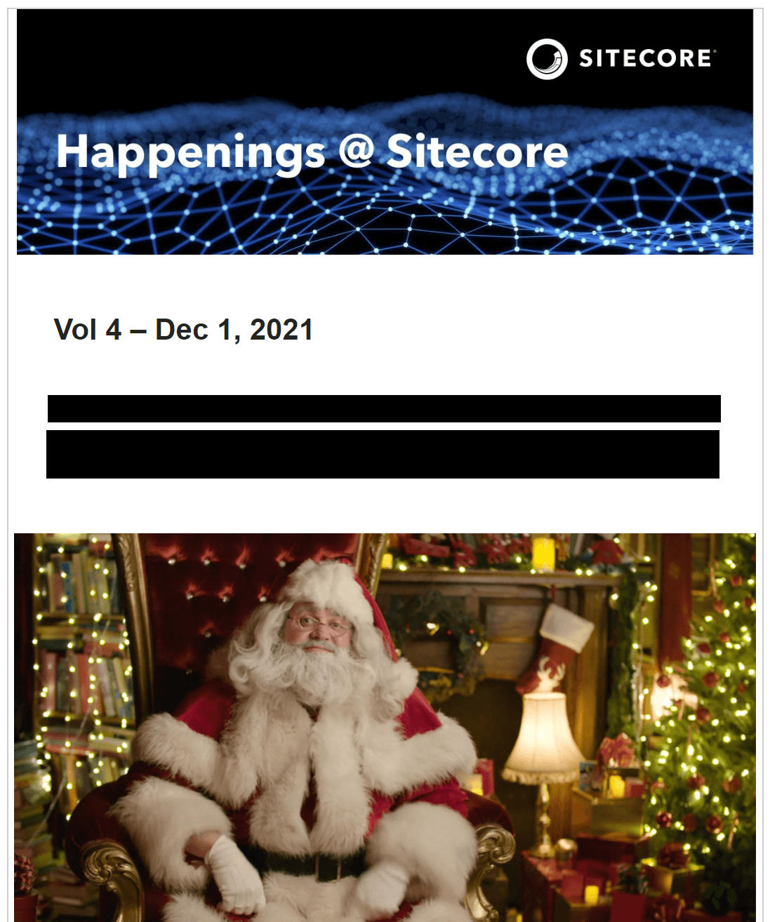 internal communication newsletter example for the holiday season by sitecore
