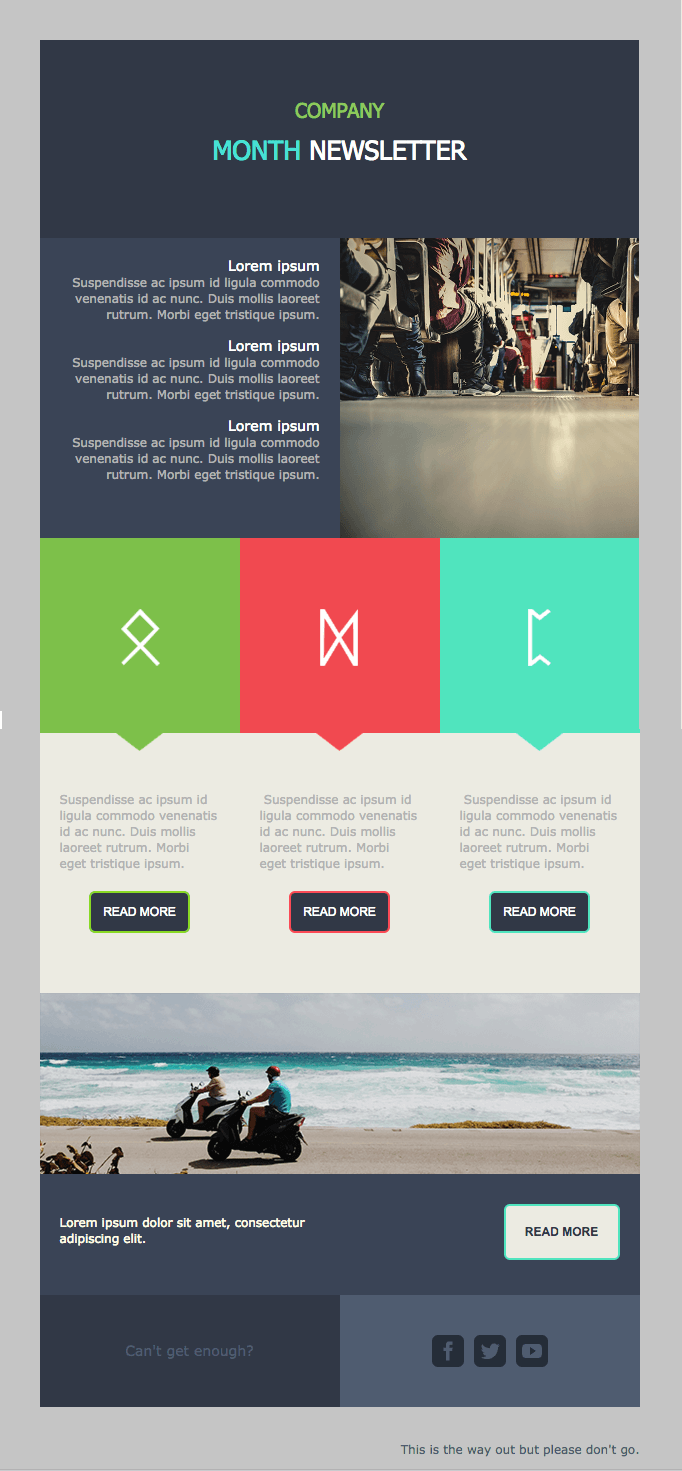 moosend email template for monthly newsletter
