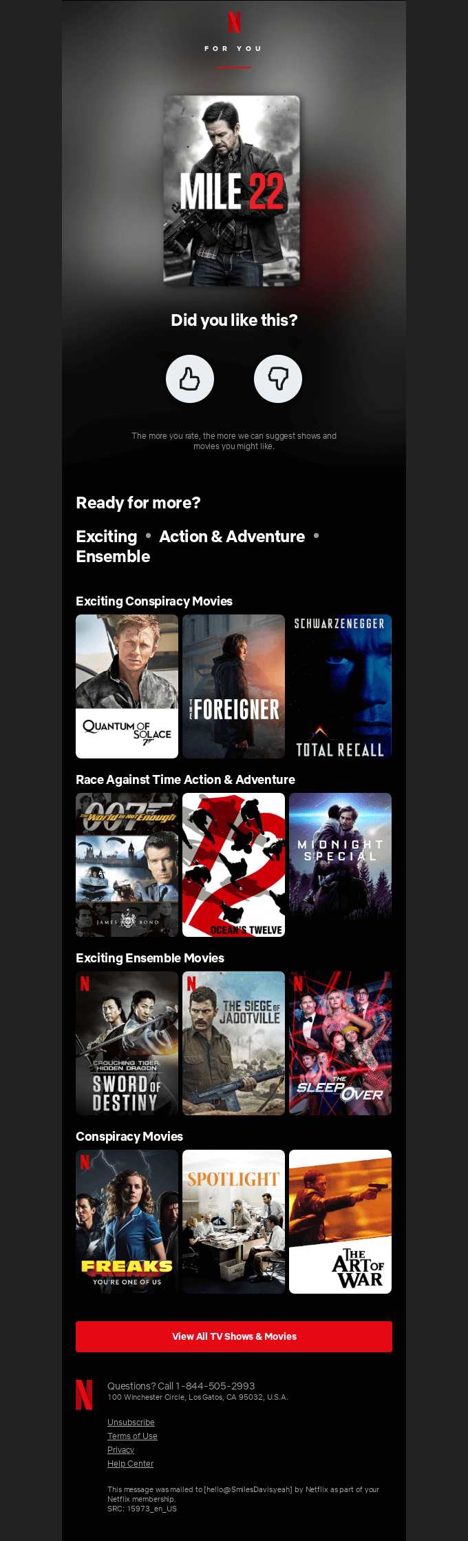 netflix dynamic content email example