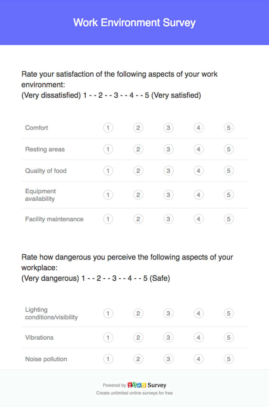 survey template by zoho survey