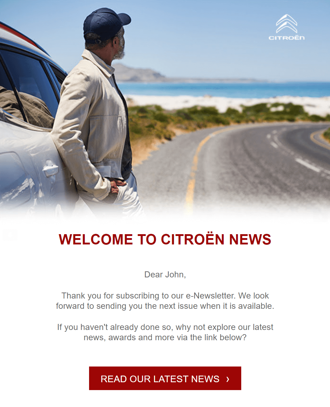 Citroen welcome email campaign