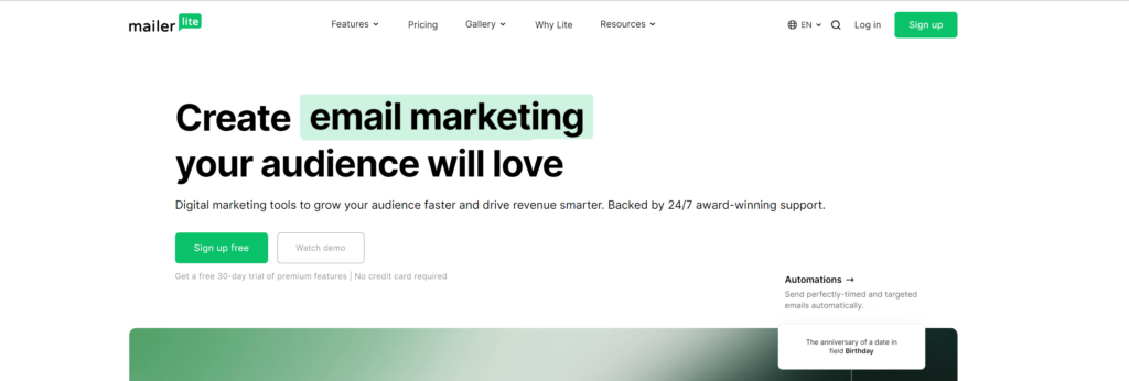 MailerLite bulk email service