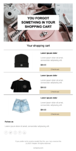 stylish shopping cart recovery email template