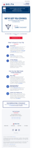 Delta's reminder campaign Delta's pre-departure reminder email with detailed instructions