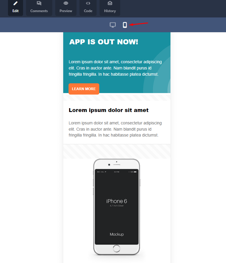moosend mobile preview option in the email builder