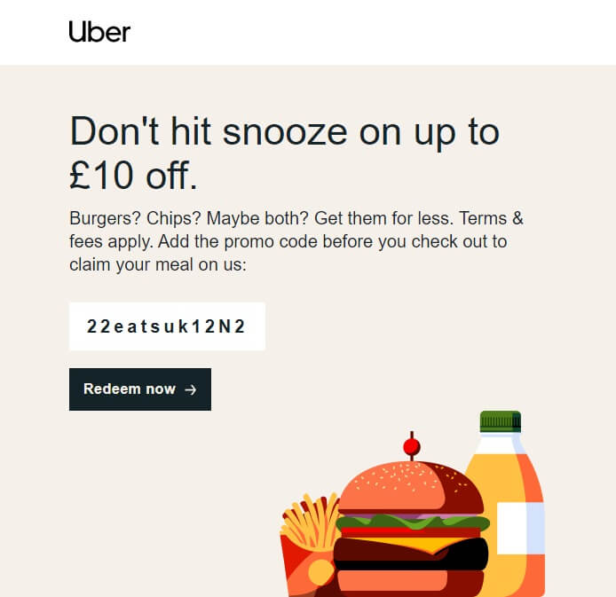 uber promotional email campaign example for apps