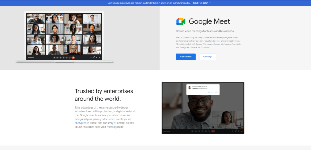 Google Meet video conferencing tool