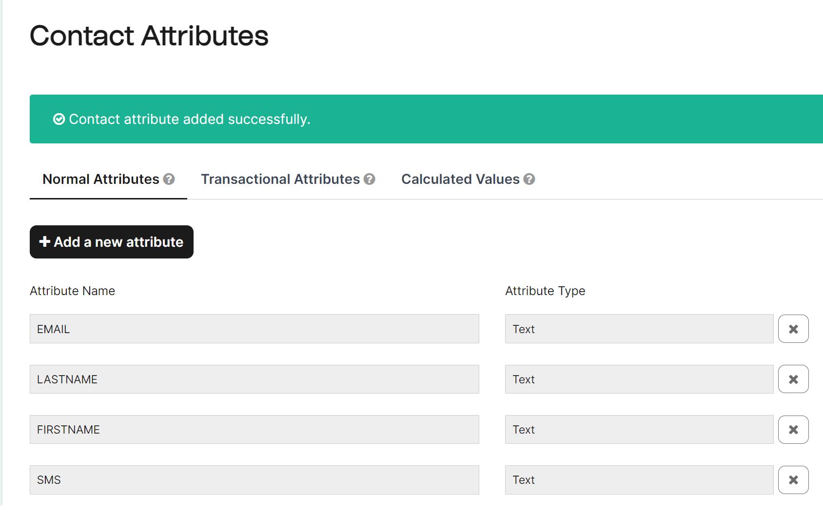 brevo contact attributes segmentation