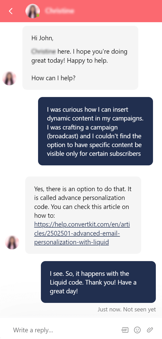 convertkit live chat support