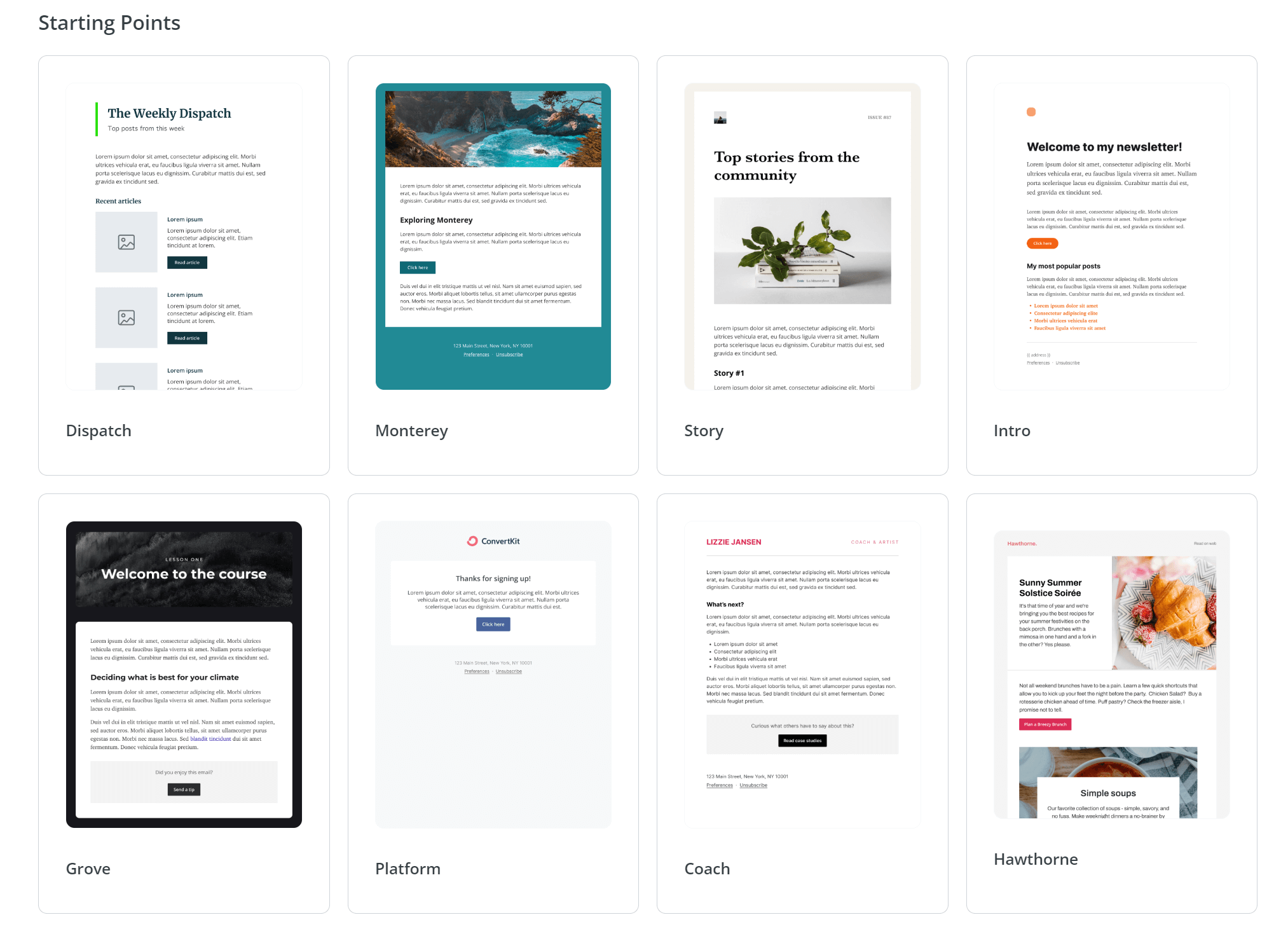 kit email templates