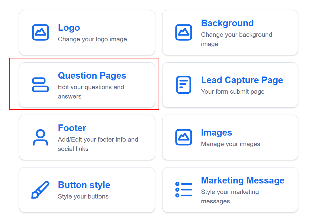 lead magnet contact form question pages