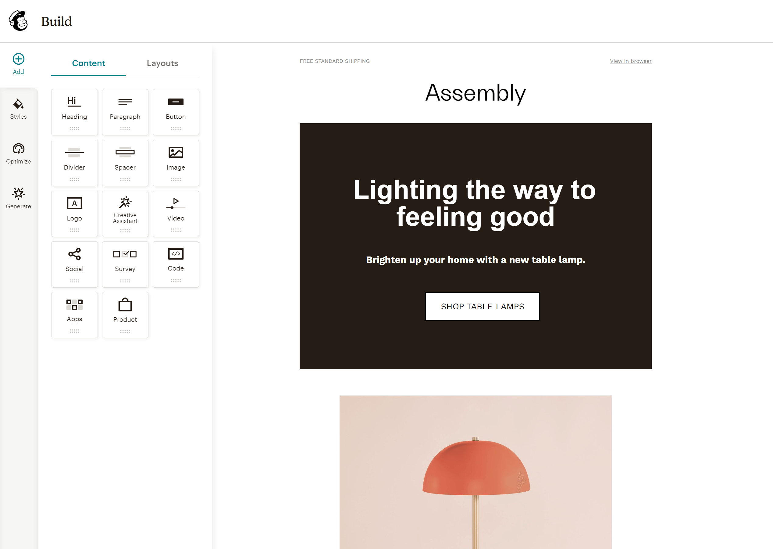 mailchimp new email builder