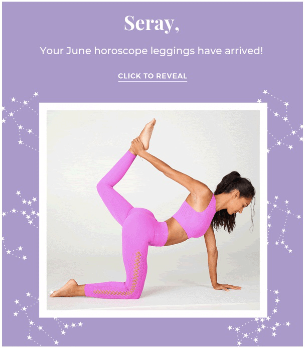 Dynamic email content from Fabletics. 