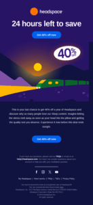 Headspace's email with discount
