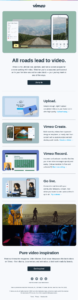 Vimeo email sequence example