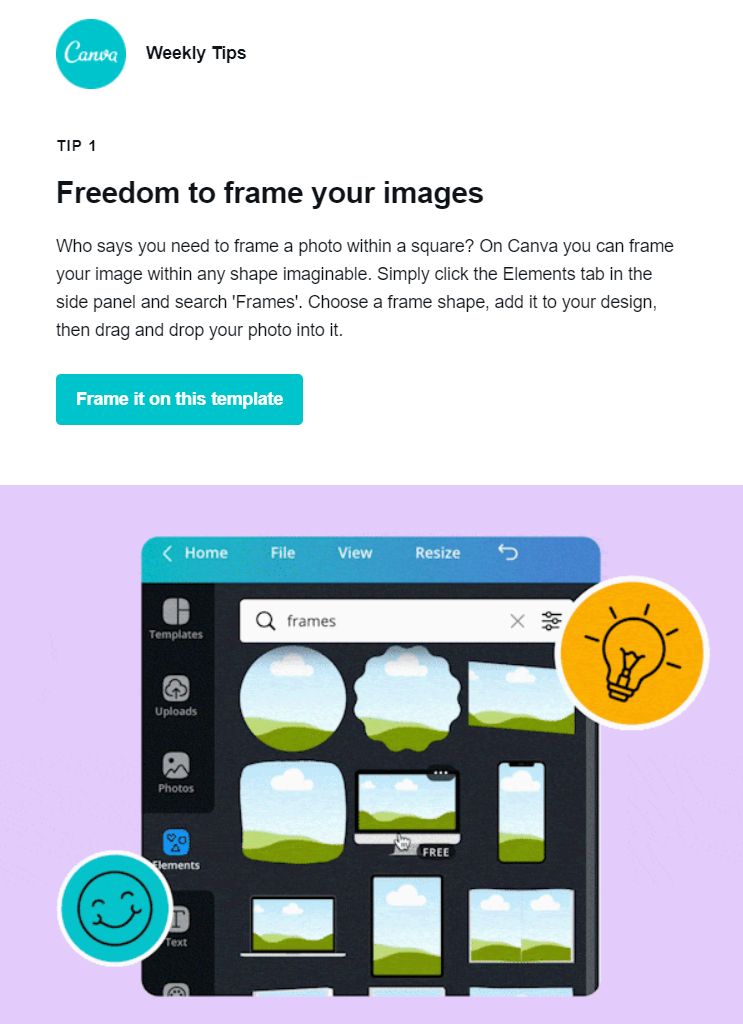 An example of an email marketing campaign by Canva