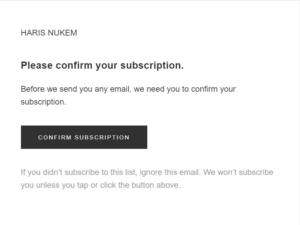 confirmation emails by Haris Nuken